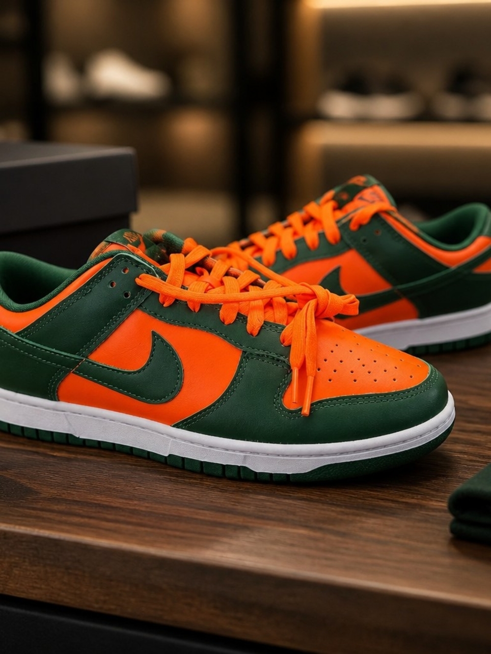 Nike Dunk Low Retro Miami Hurricanes  Low Top DD1391-300 Size 9.5